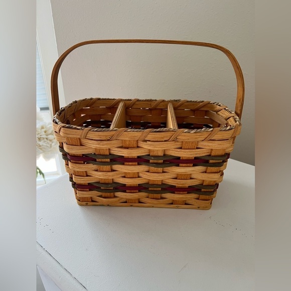 Amish Silverware Organizer Storage Basket | Yoder Family WI - Picture 3 of 9